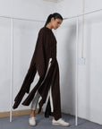 Pleated long drape top-Antar-Agni