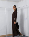 Pleated long drape top-Antar-Agni
