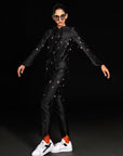 Cluster Eyes Embroidered Black Trousers-Antar-Agni