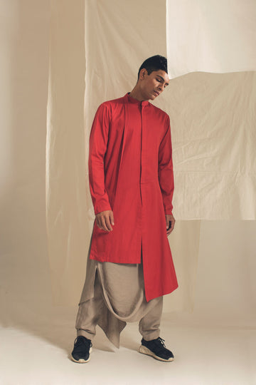 Grey Double Layered Kurta Design by Antar Agni Men at Pernia's Pop Up Shop  2024