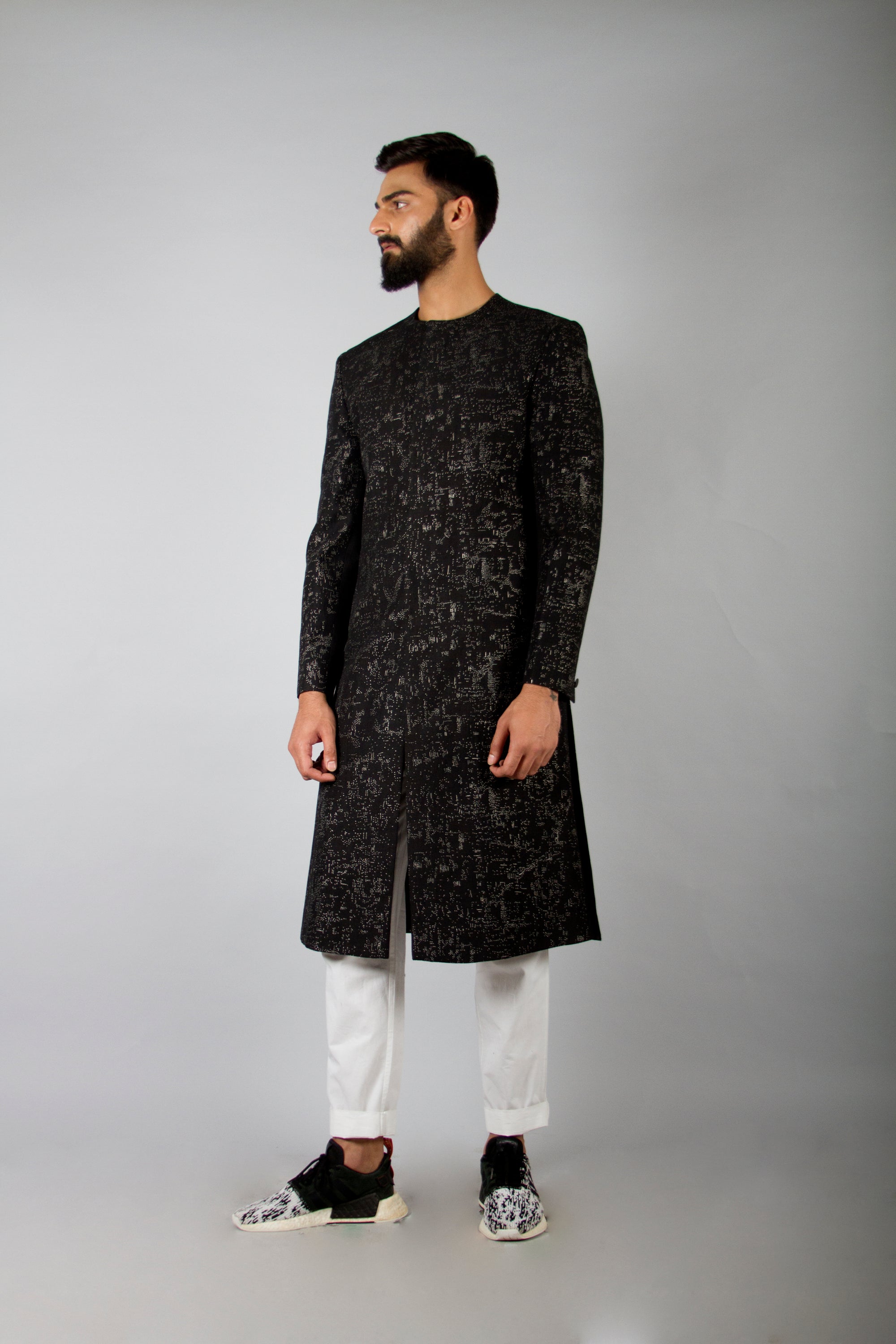 Embroidered Long Jacket-Antar-Agni