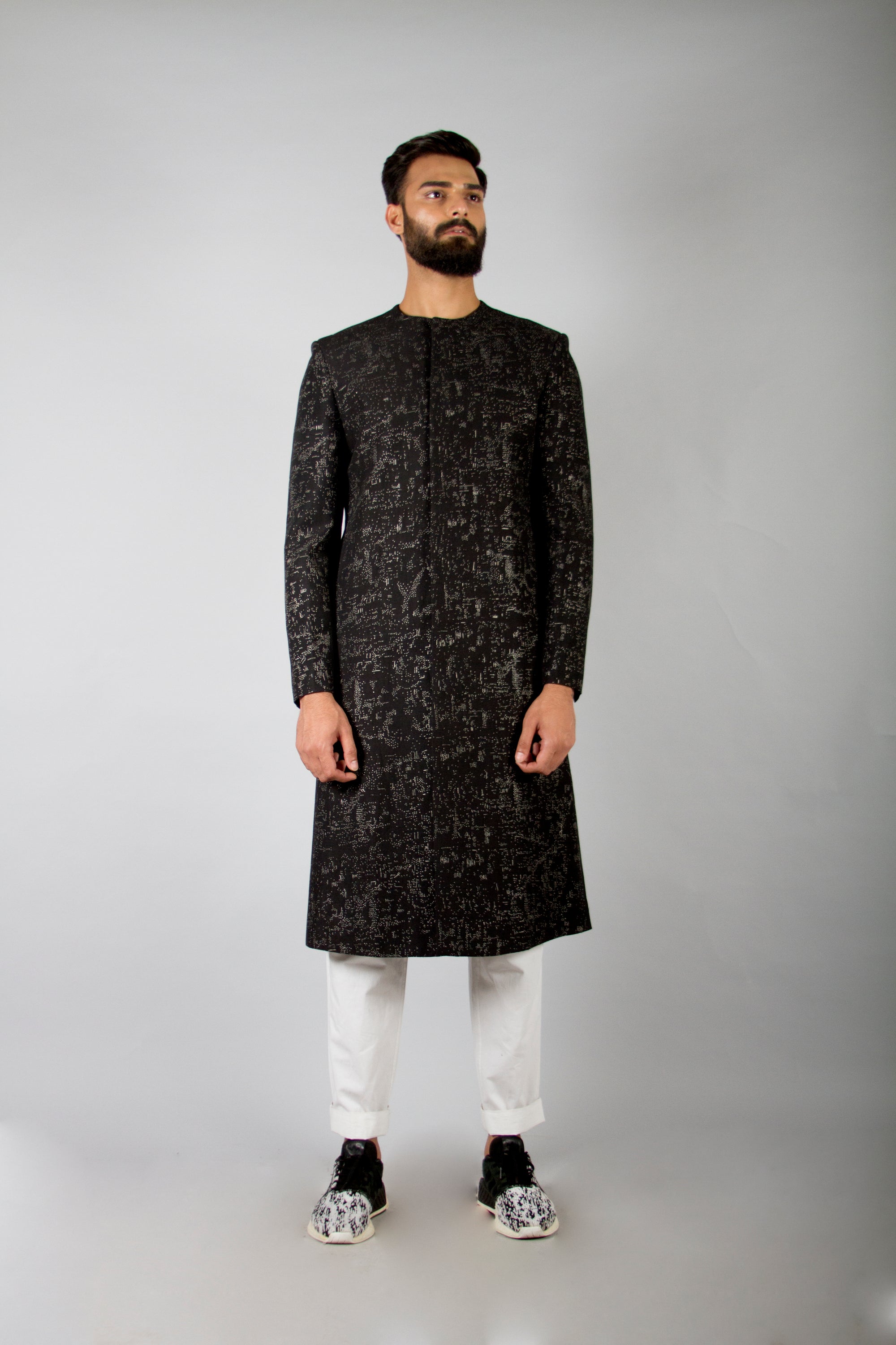 Embroidered Long Jacket-Antar-Agni