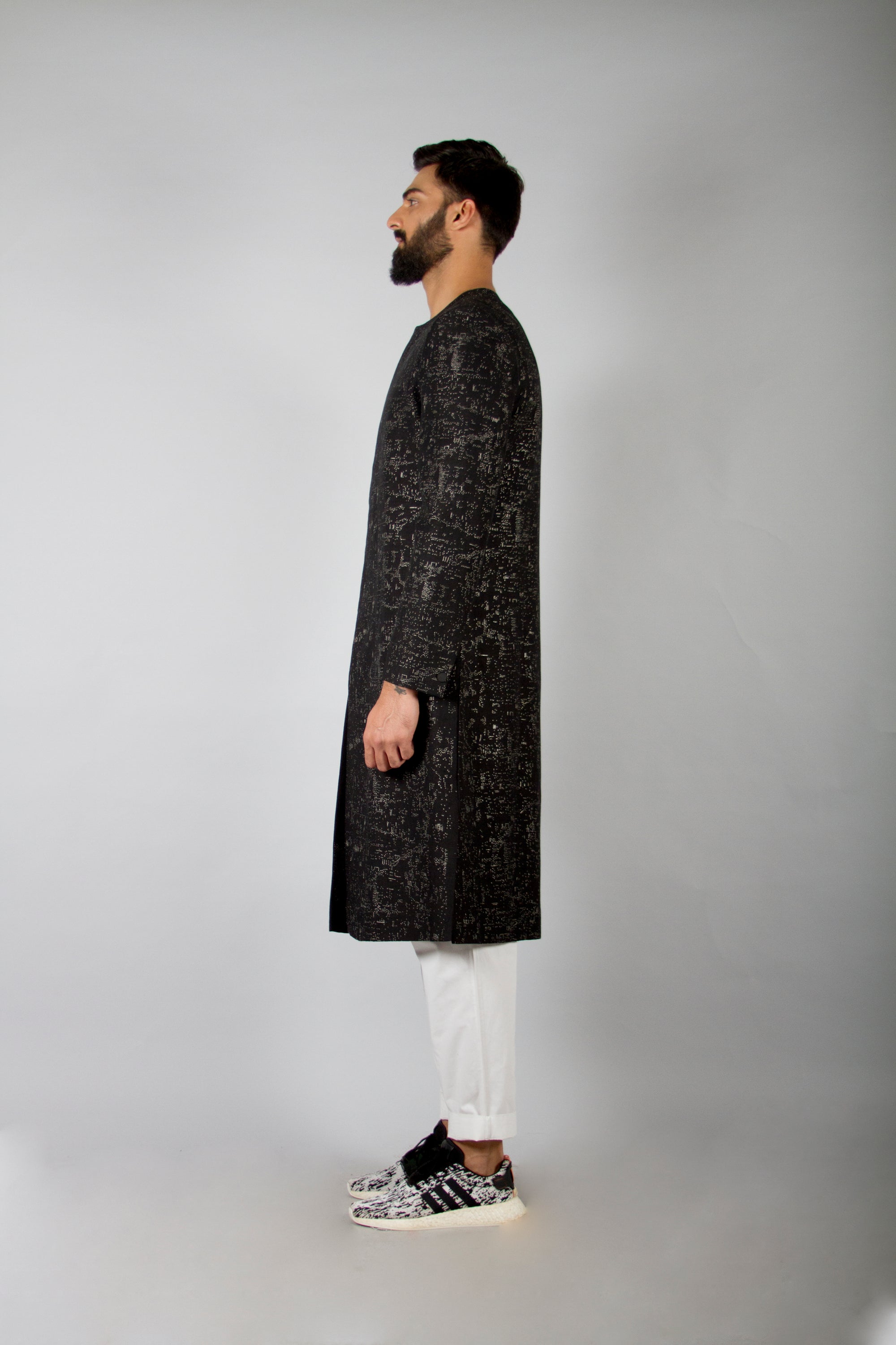 Embroidered Long Jacket-Antar-Agni