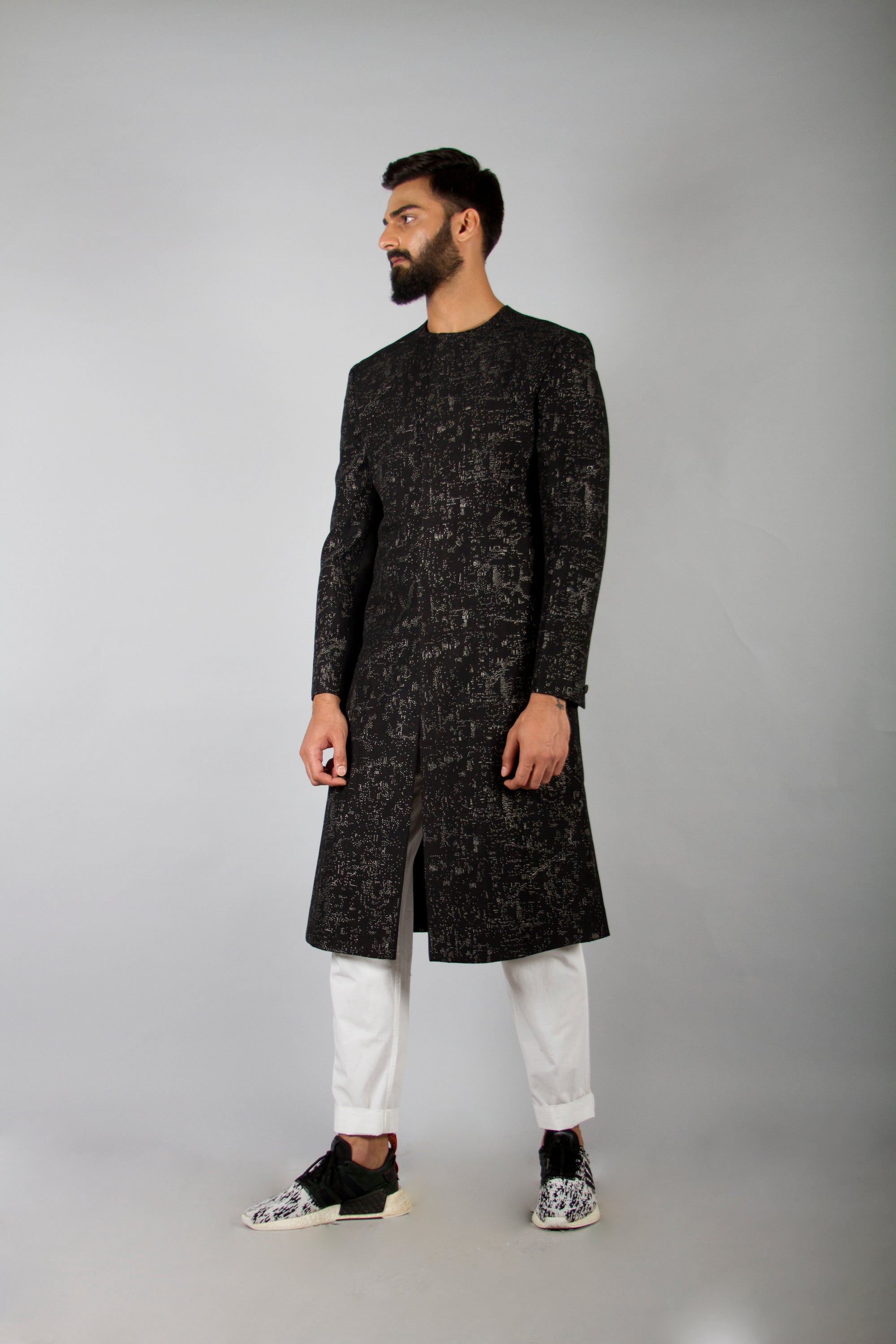 Embroidered Long Jacket-Antar-Agni