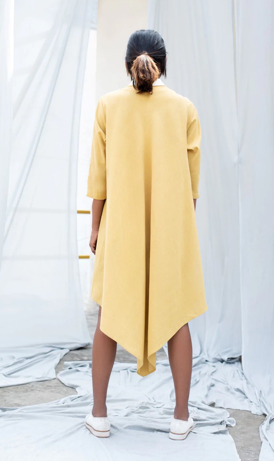 Rhombus Shirt Dress-Antar-Agni